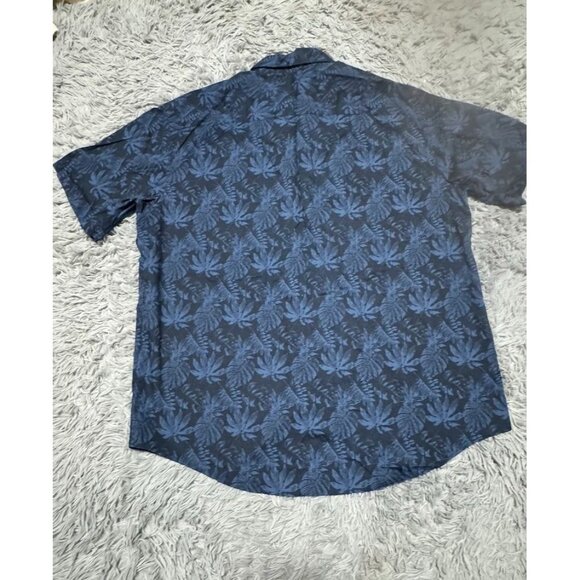Mens Arrow Button Up Shirt Navy Blue Leaf XXL - Picture 4 of 4